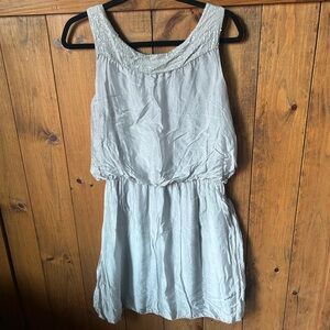 Silk Blend Silver Mini Dress